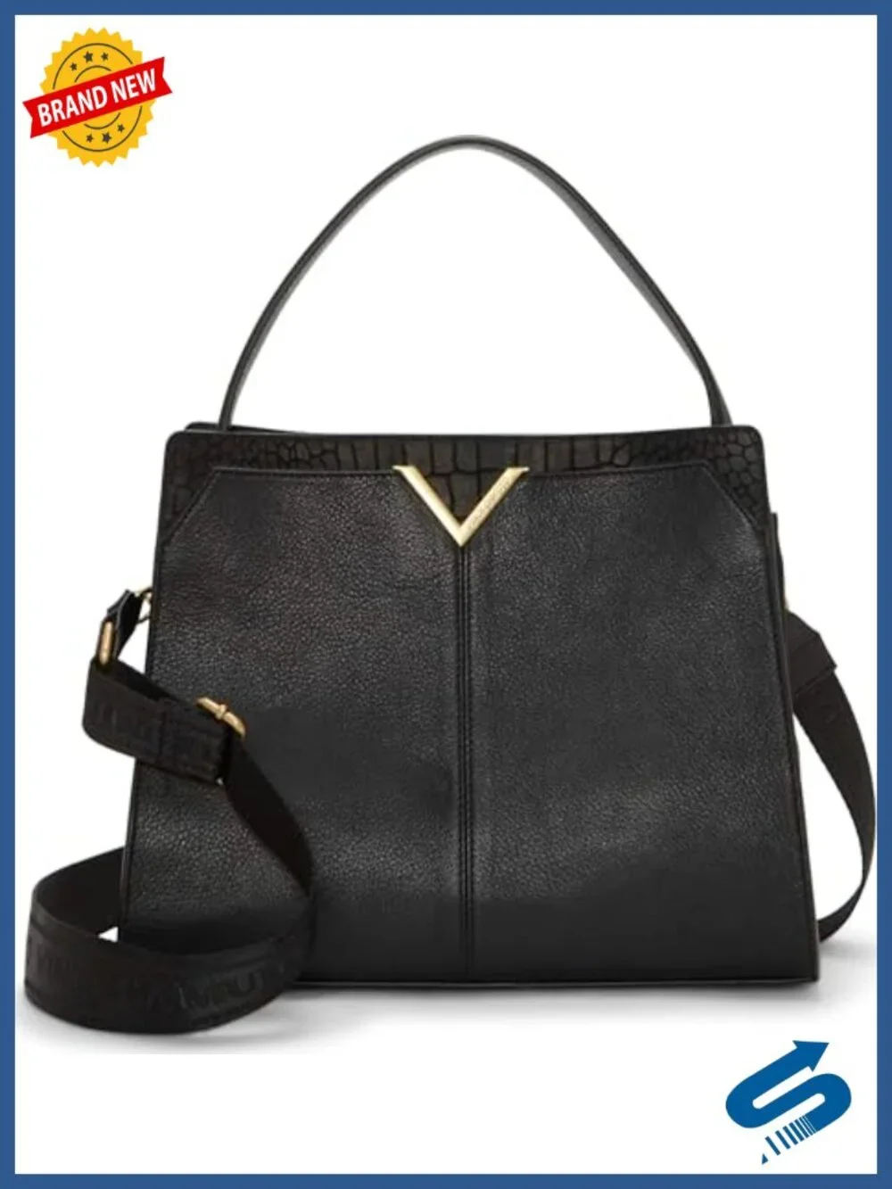 Leather Satchel Shoulder Bag with Magnetic Closure Double Handles